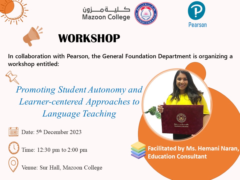 workshop entitled Promoting Student Autonomy and Learner-centered Approaches to Language Teaching